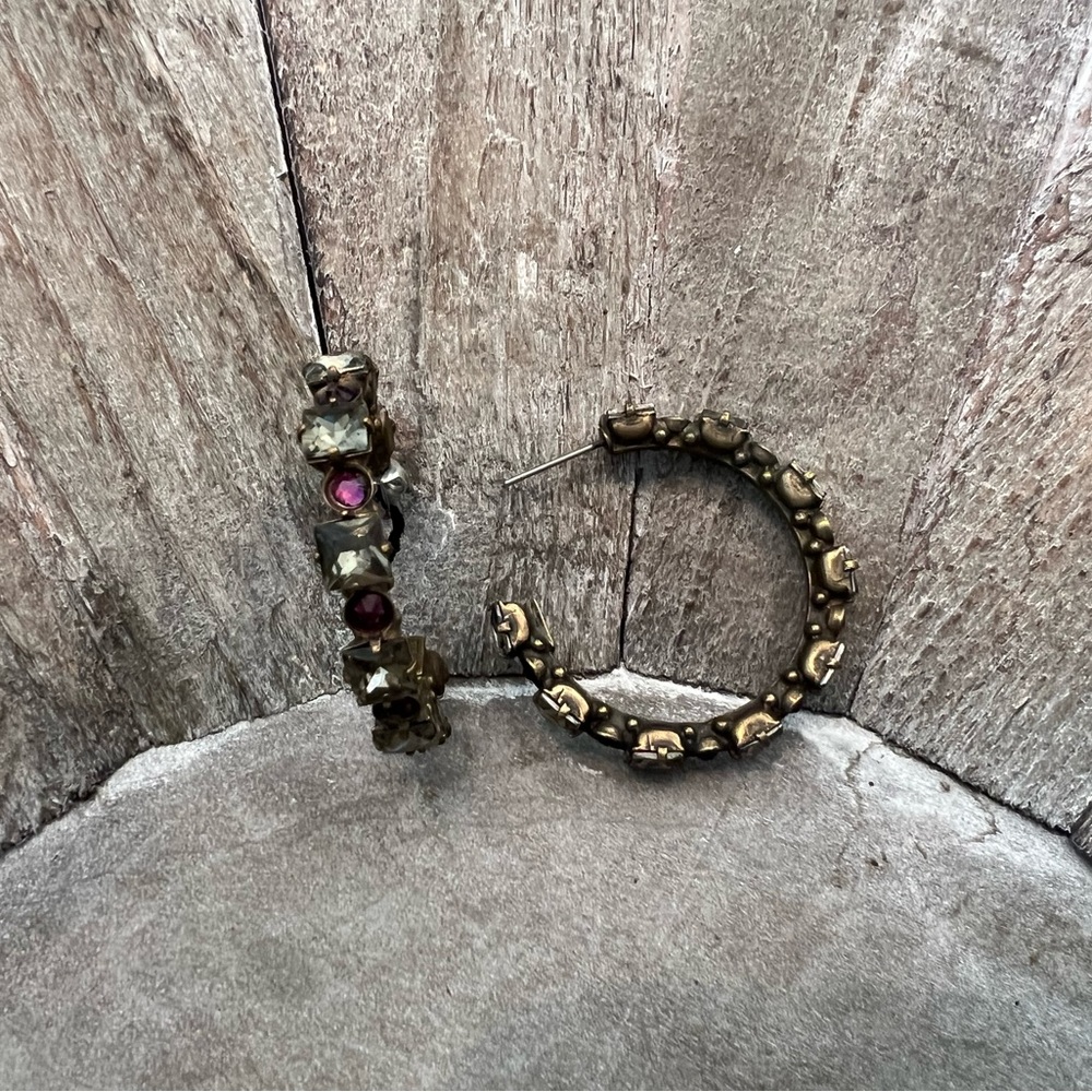 SORRELLI STONE HOOP EARRINGS